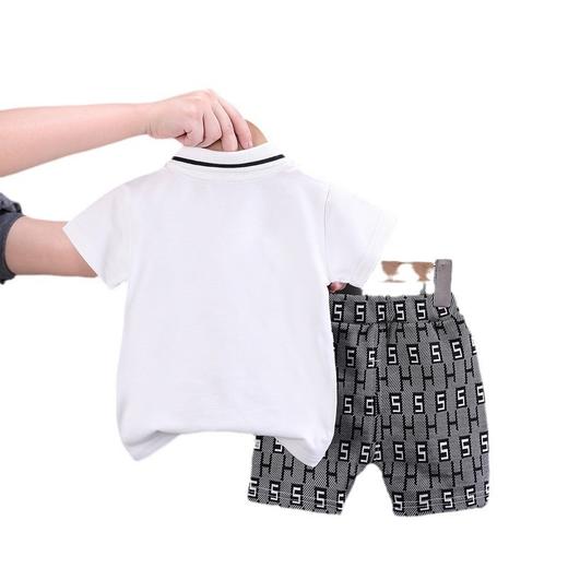 【韩版时尚两件套】新款夏装男宝女宝衣服儿童夏天男童短袖套装 商品图3