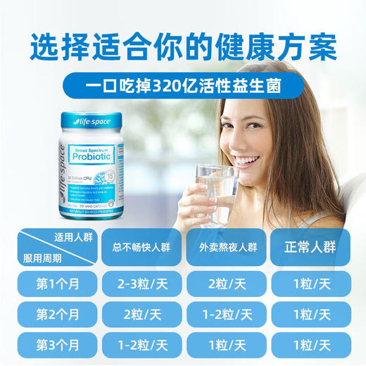 【包邮包税】LifeSpace成人益生菌60粒 商品图1