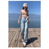阔腿浅蓝牛仔裤女夏天薄款2024年夏季新款高腰宽松显瘦垂感直筒裤 商品缩略图3