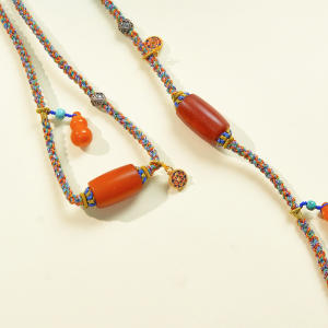 D蜜蜡项链-diy老蜡桶珠葫芦彩绳15*24 商品图0