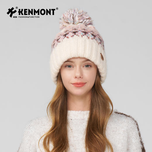卡蒙秋冬渐变纱费尔岛提花毛线帽KM-9529 商品图4