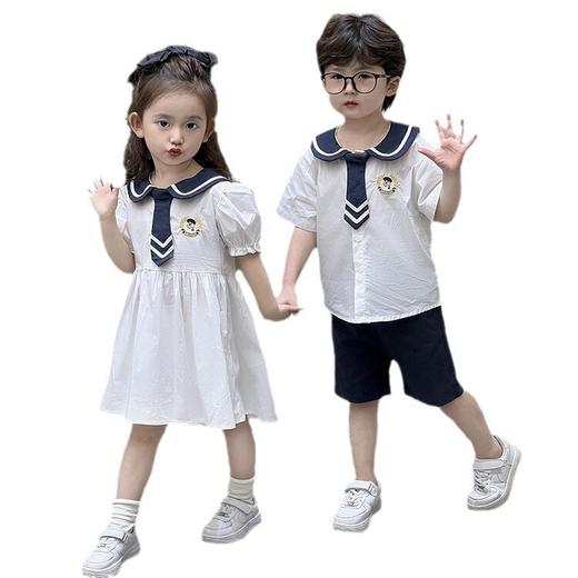 【儿童学院风套装】海军领连衣裙海军领套装六一表演服兄妹夏款套装 商品图4