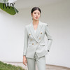 IWY/春秋浅绿色长款职业套装艺考主持人正装通勤干练收腰西装外套C14114+P14114  商品缩略图1