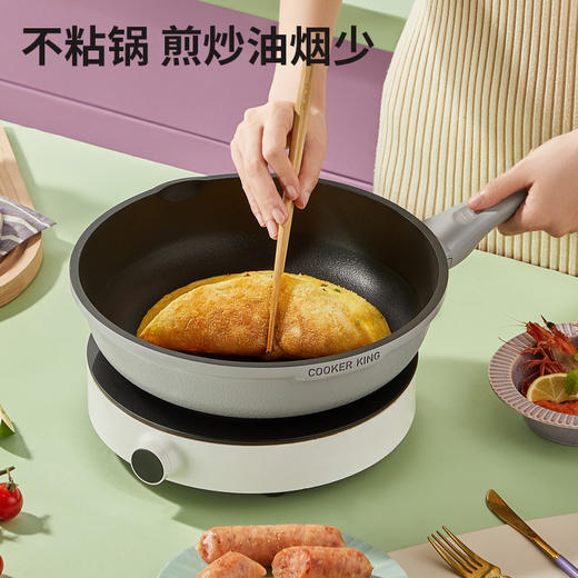 炊大皇  魅尚系列铝合金深煎锅28cm   灰珍珠色BZ50847 商品图0