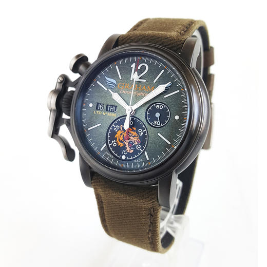 【95新正品】GRAHAM 格林汉姆CHRONOFIGHTER系列精钢44MM日期星期显示计时自动机械机芯男表 150824LT08 商品图1