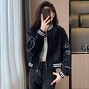 百媚生 棒球服外套女秋季休闲运动短款夹克上衣E245 商品缩略图5