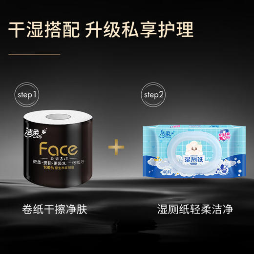 【ZY25】洁柔无芯卷纸 黑Face加厚4层125克卫生纸*12卷 商品图4