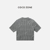COCO ZONE 格纹立领短袖撞色单排扣外套上衣CC1C1782 商品缩略图1