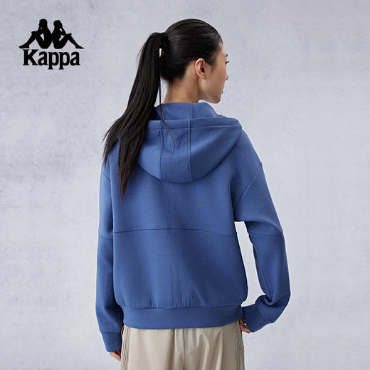 Kappa卡帕背靠背复古针织帽衫女士2024新款运动开衫上衣外套女款K0E62MK43 商品图3