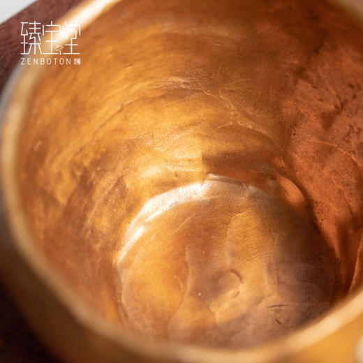 臻宝堂铜建水纯手工锤纹废水茶渣桶中式家用水孟加厚铜制茶洗茶具零配件 平安建水 容量约1100ml 商品图3