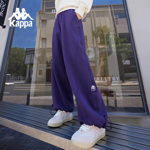 Kappa卡帕背靠背秋季新款针织运动长裤弹力宽松休闲直筒裤女卫裤K0E62AK73 商品图2