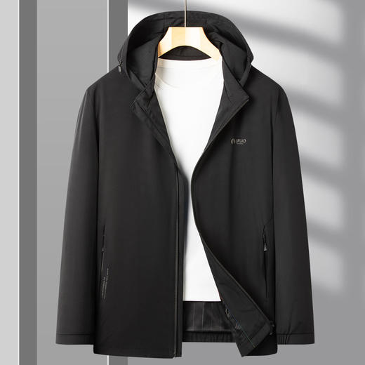 【可拆卸帽】【新款DSZ】大依优型大码男装连帽夹克加肥加大休闲夹克胖子宽松外套上衣户外 商品图4