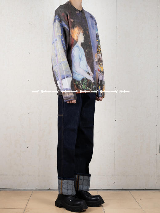 JW Anderson | 抽象全数码电脑印花细针织毛衣 商品图1