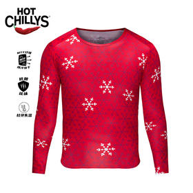 HOTCHILLYS热椒儿童圣诞运动保暖圆领内衣排汗速干上衣HCA4090P