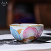 问鼎汝瓷鼎峰系列月白恋花杯（描金三桃）（缺货） 商品缩略图0