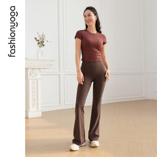 凡圣瑜伽圆领抽褶收腰短袖FC14353 商品图11