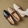 【预售5天】羊皮粗跟单鞋女秋季新款简约方头浅口低跟女鞋LD&6902 商品缩略图3