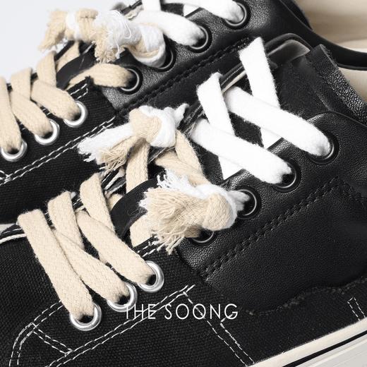 THESOONG|"双色绑带鞋"极简牛皮剪裁软底暴走不累脚帆布鞋HWXZ4908 商品图3
