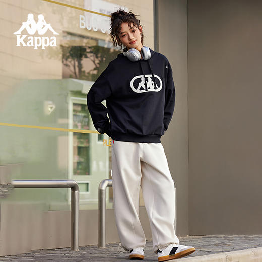 Kappa卡帕背靠背秋季新款针织运动长裤弹力宽松休闲直筒裤女卫裤K0E62AK73 商品图4