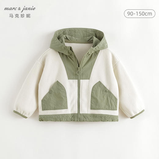 马克珍妮男童山系户外摇粒绒拼接外套2024秋装新款241060 商品图0