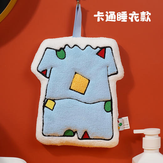 「日系可爱风」可爱小新卡通创意挂式擦手巾 珊瑚绒加厚儿童手帕厨房用品卫生间抹布 商品图2