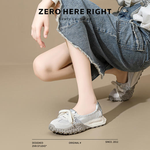 ZHR则则透气老爹鞋2024春秋时尚百搭厚底ins系带运动休闲鞋单鞋 商品图2