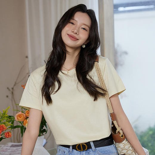 【两件立减19元】木言欢液氨丝光棉T恤 | 柔软亲肤 丝滑透气 自带凉感 简约有质感 商品图0