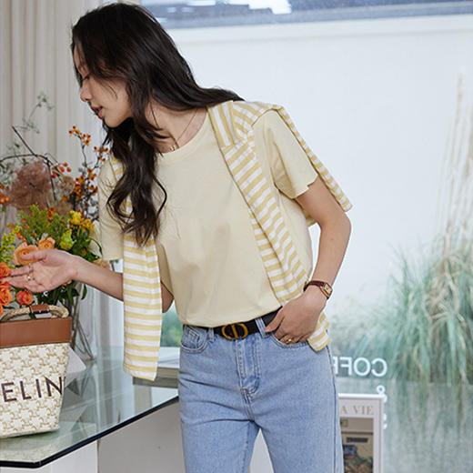 【两件立减19元】木言欢液氨丝光棉T恤 | 柔软亲肤 丝滑透气 自带凉感 简约有质感 商品图5