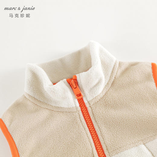 马克珍妮男童拼色加厚摇粒绒马甲2024年秋装新款241132 商品图3