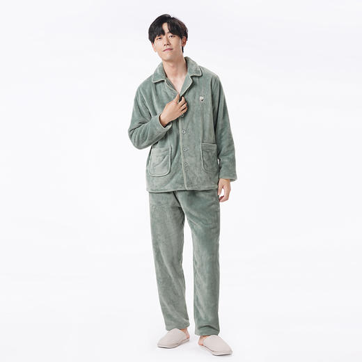 都市丽人都市锋尚睡衣亲情蜜语长袖法兰绒厚男士法兰绒套装FHT0B4 商品图5