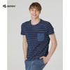 【第2件半价！尾货清仓不退换】波顿男士圆领条纹靛蓝T恤MT857318 商品缩略图3