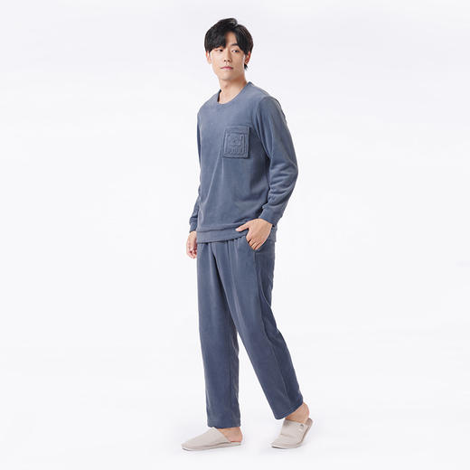 都市丽人都市锋尚睡衣亲情蜜语长袖海岛绒厚男士海岛绒套装FHT0C2 商品图2