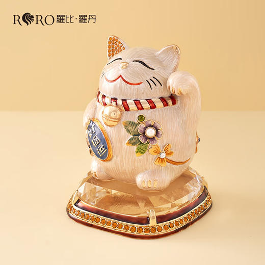【样品特惠5折，仅1件，无货退款】罗比罗丹RORO招财猫摆件珐琅彩金属材质创意新店开业礼品家居软装饰品 商品图7