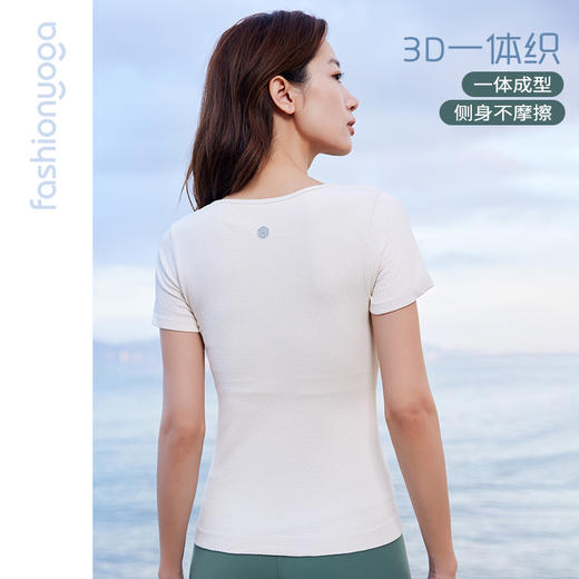 凡圣瑜伽贴合杯一体织短袖F14310 商品图11