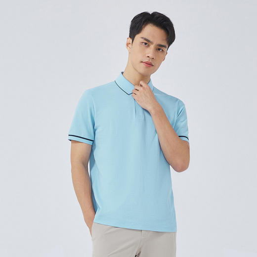 【大都会】雅戈尔 男士浅蓝短袖T恤 商品图1