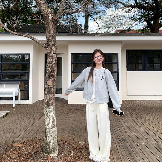 <曾小咸推荐> 韩系时尚百搭灰色宽松棒球服外套 商品图1