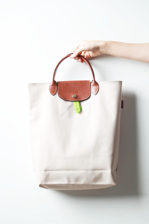 可再生面料，法式手提托特包。牛皮手柄大容量复古包袋女A081960 商品图11
