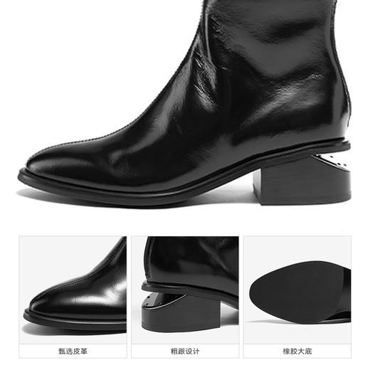 【绒里可选】星期六时髦镂空粗跟显瘦长筒靴SSC4117519/SSC4119519 商品图10