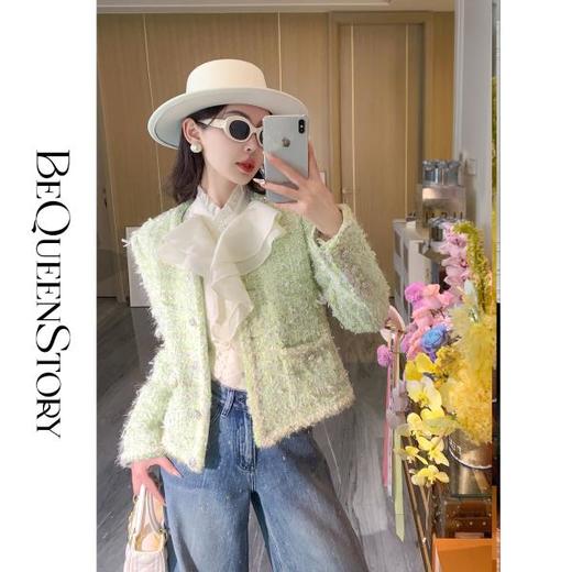 BeQueenStory【青提冷翡翠】简约大气手工高级感小香风外套女 商品图3