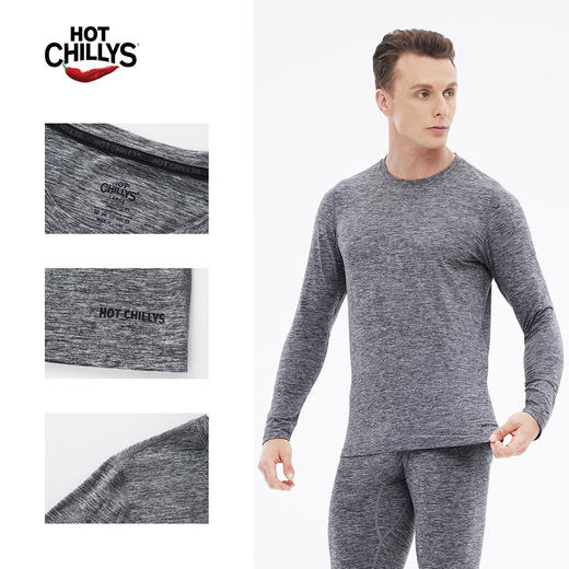 Hotchillys热椒男桃皮速干衣T恤透气跑步健身训练打底长袖上衣5615 商品图4