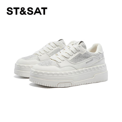 星期六经典拼色闪钻厚底增高板鞋SSC3112337 商品图6