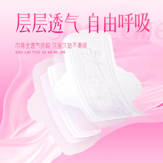 舒莱透气迷你卫生巾180mm组合带护翼8包80片 商品图5