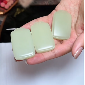 玉美人菲菲HZ~和田玉黄玉无事牌约50*30mm吊坠~多样性发一