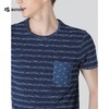 【第2件半价！尾货清仓不退换】波顿男士圆领条纹靛蓝T恤MT857318 商品缩略图4