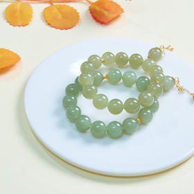 玉美人菲菲HZ/S925和田玉单圈手串圆珠约12mm/多样性发一