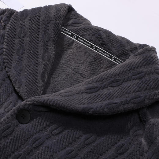 都市丽人都市锋尚睡衣好睡好眠长袖法兰绒烂花厚男士法兰绒套装FHT1D9 商品图4