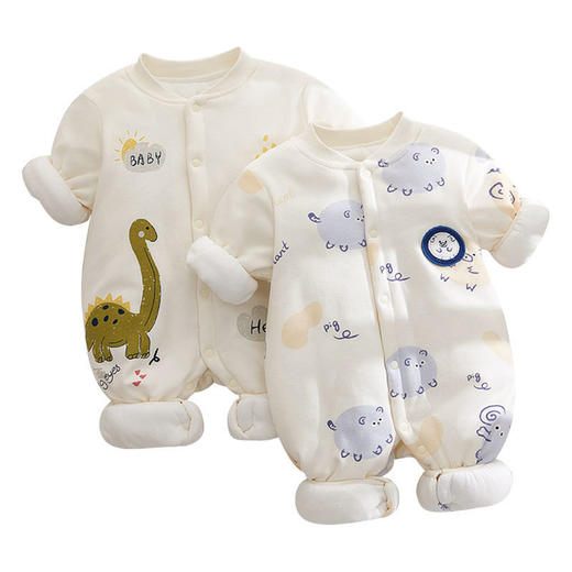 【冬季加厚120g棉婴儿连体衣】保暖夹棉冬款宝宝哈衣纯棉衣服婴儿爬服 商品图4