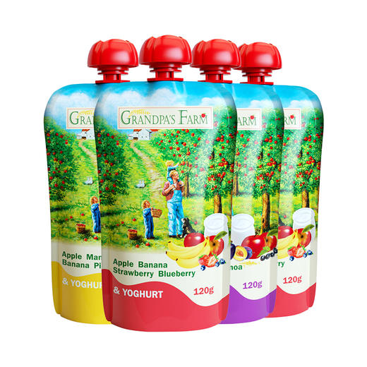 【云优选】6月+ | 爷爷的农场风味发酵乳酸奶果泥120g*4袋 商品图1