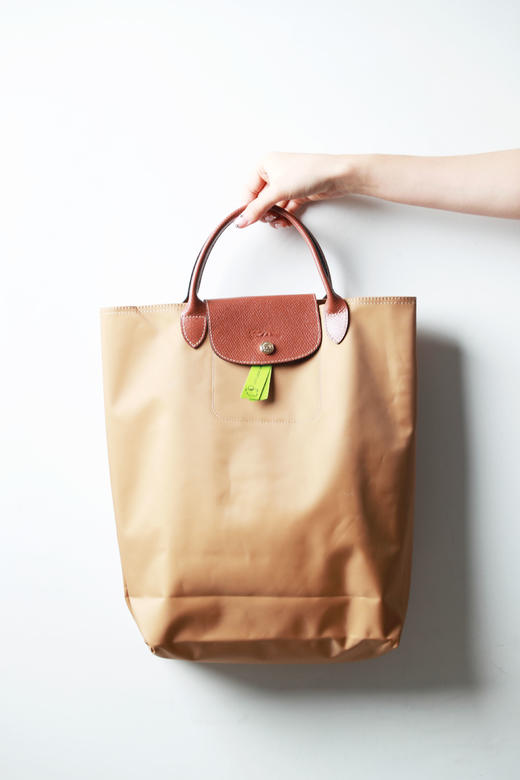可再生面料，法式手提托特包。牛皮手柄大容量复古包袋女A081960 商品图13