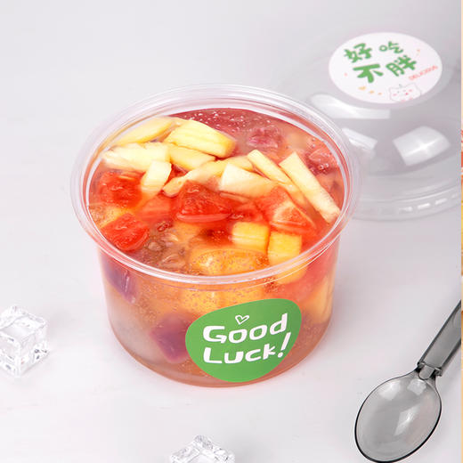 喇叭花水果捞杯一次性塑料碗冰粉碗打包盒白凉粉盒摆摊糖水甜品杯 商品图2
